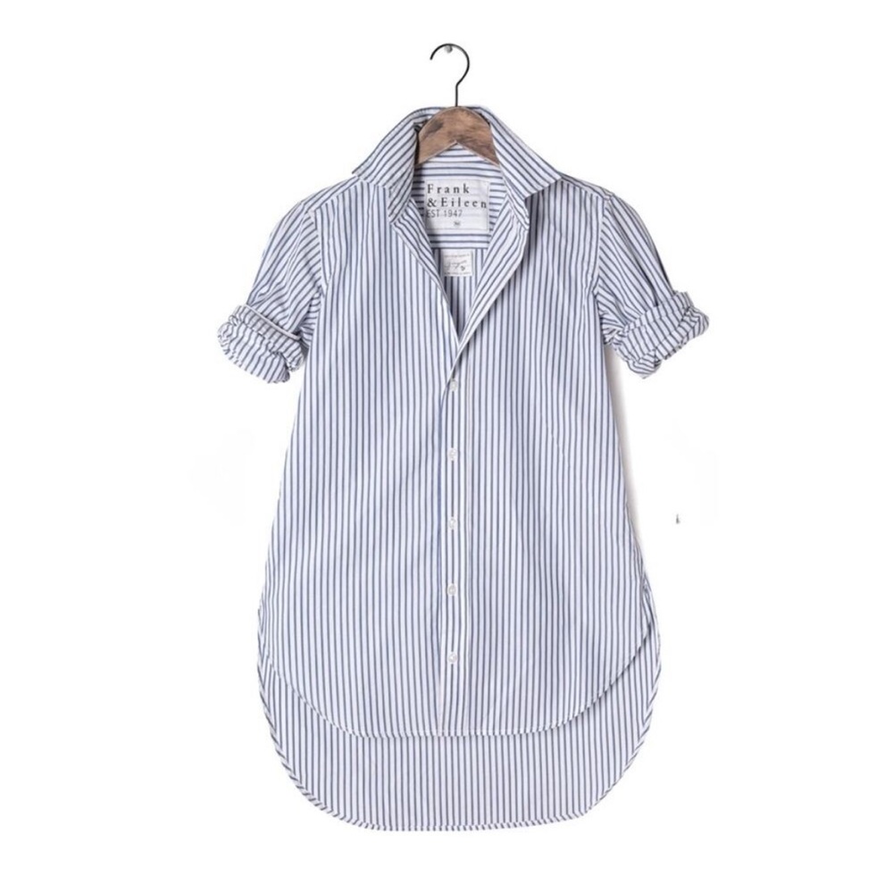 Frank & Eileen Navy Striped Shirt